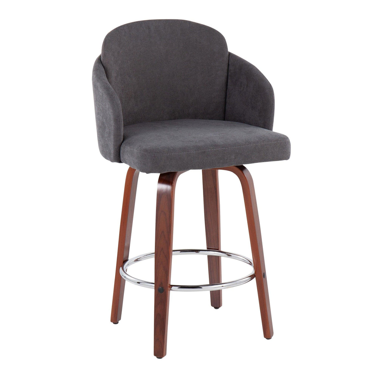 Dahlia - Contemporary Counter Stool (Set of 2) - Walnut Wood