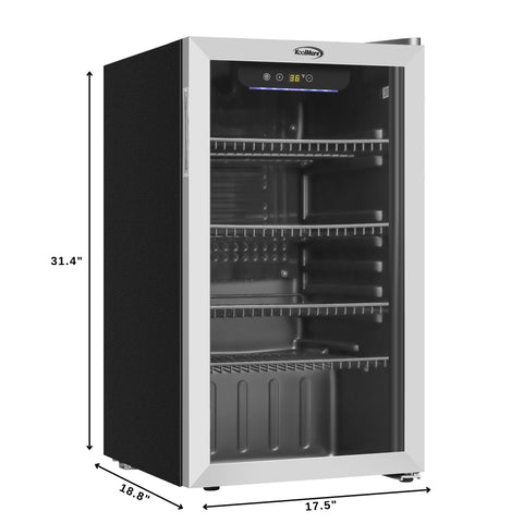 18 in. 3.2 Cu. Ft. Beverage Refrigerator Merchandiser with Stainless Steel Trim and Touch Panel (KM-BR32SS)