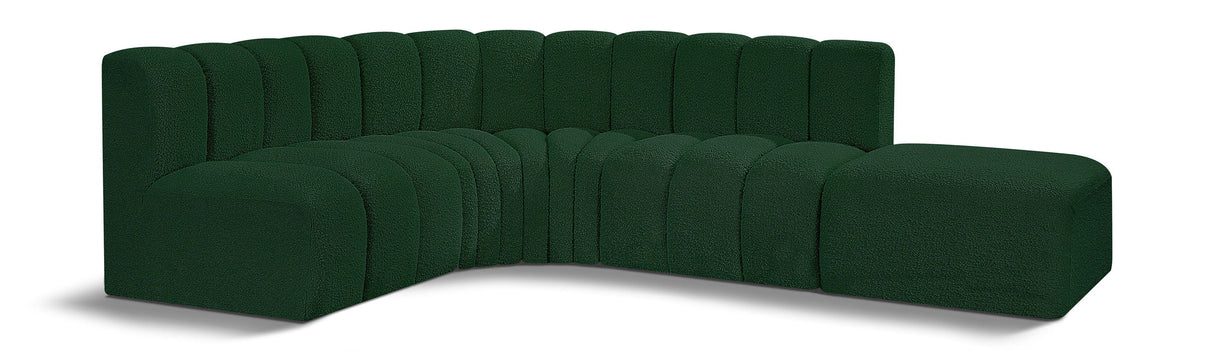 Arc - Boucle Fabric 5 Piece Corner Modular Sofa