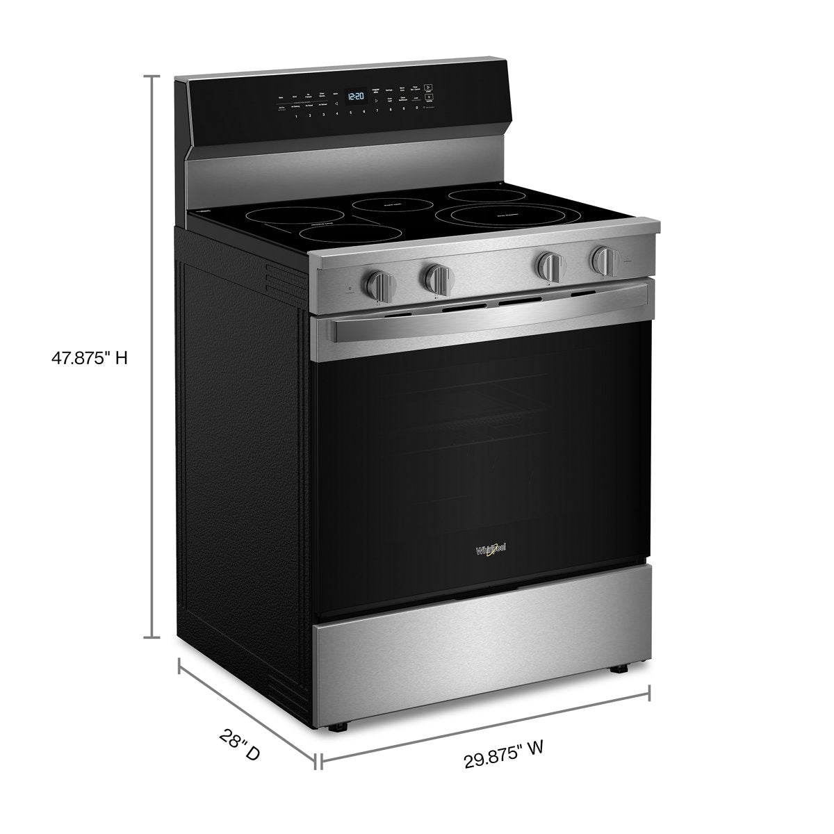 Whirlpool WFES7530RZ range dimensions
