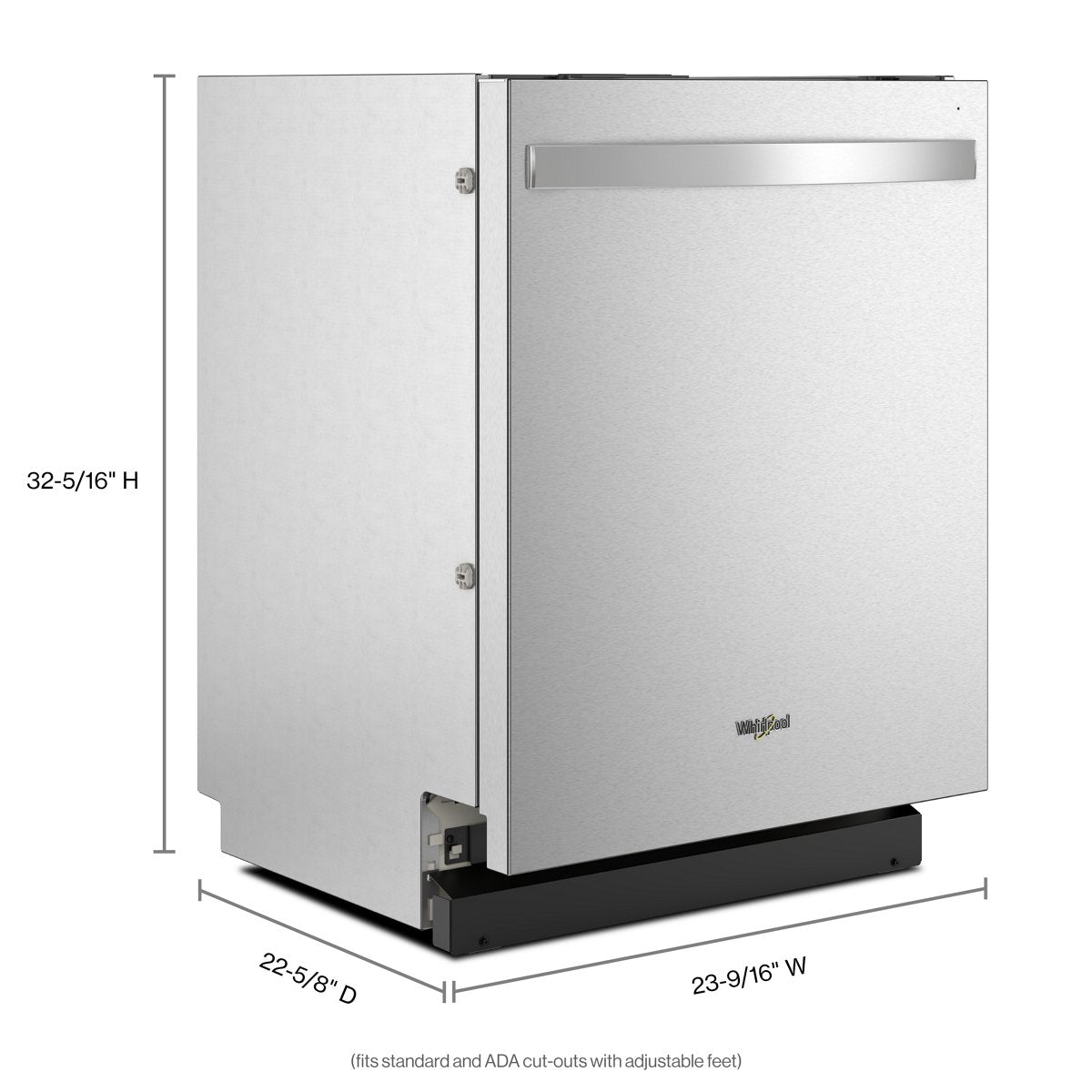 Whirlpool WDT550SAPZ dishwasher dimensions