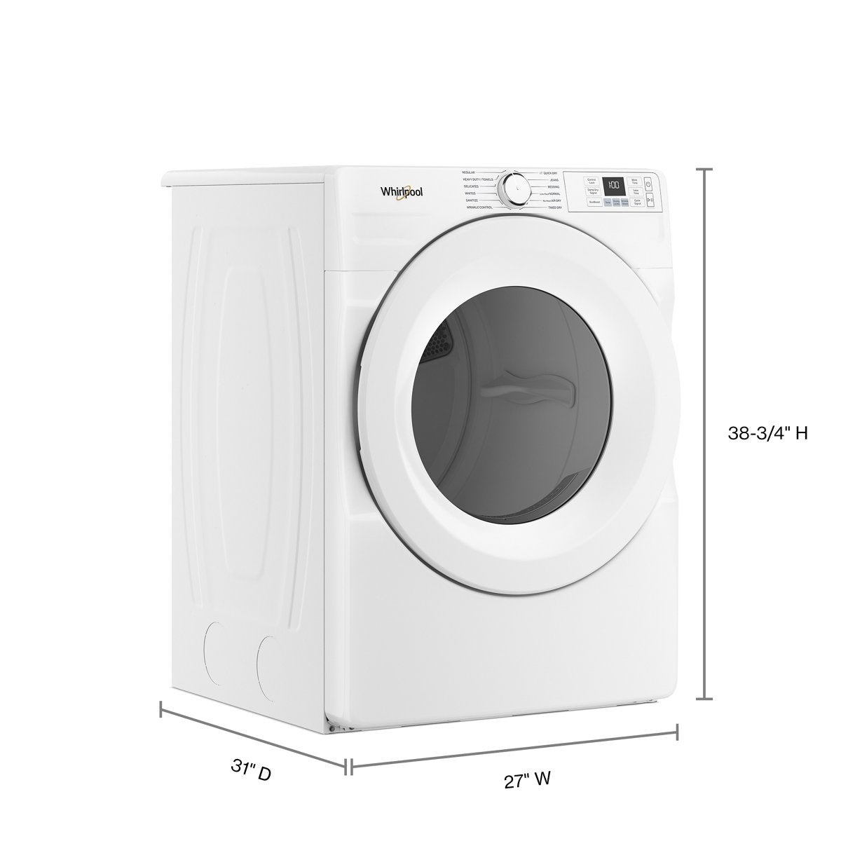 Whirlpool WGD4720RW dryer dimensions