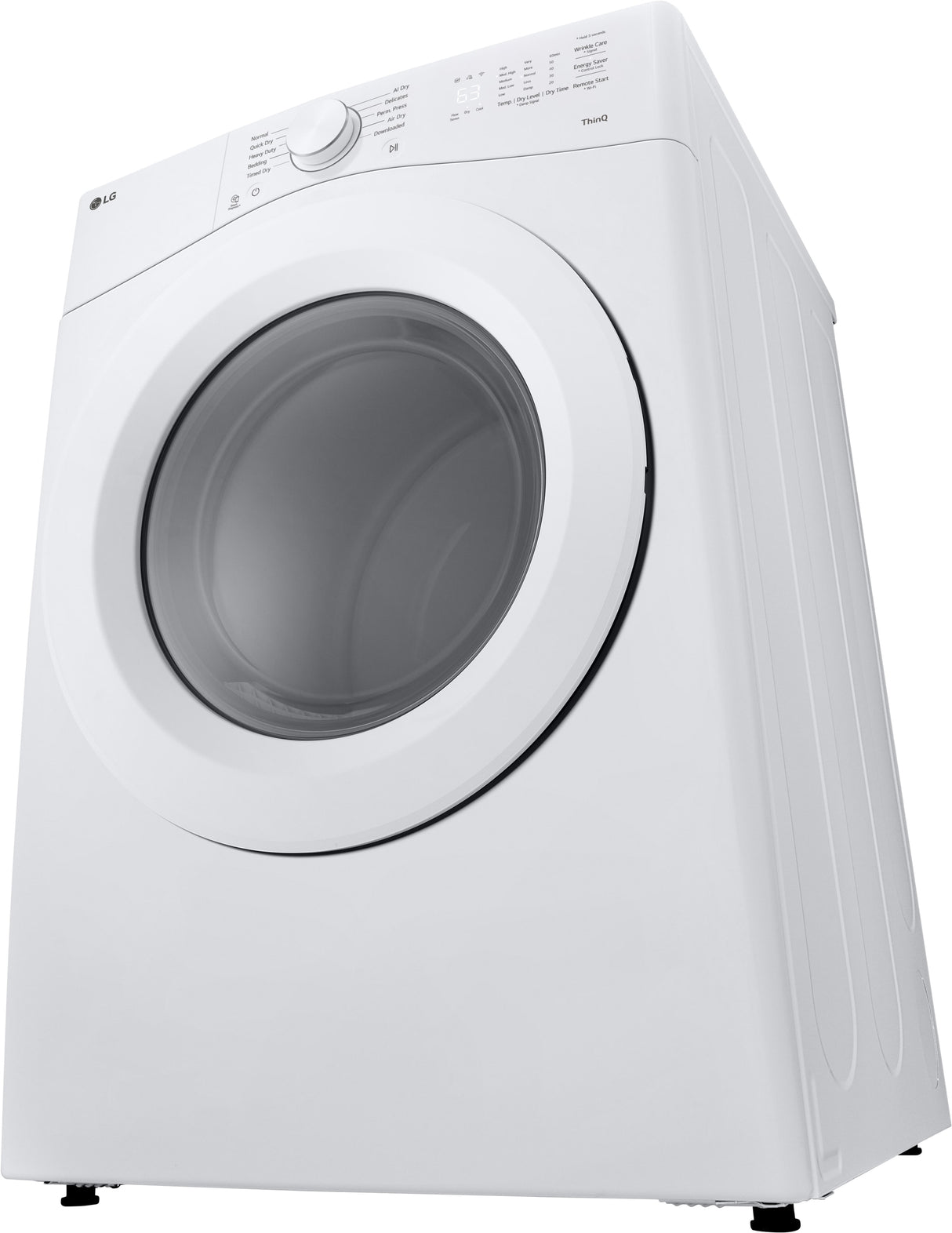 LG DLG3421W gas dryer left angle view