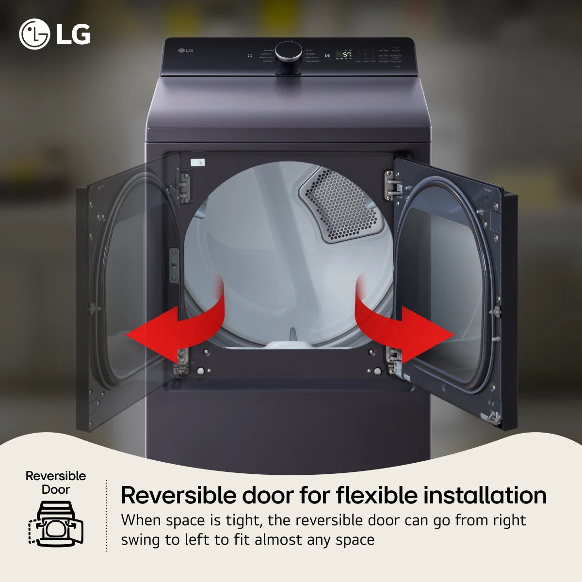 7.3 cu. ft. Ultra Large Capacity Rear Control Gas Dryer with LG EasyLoad™ Door and AI Sensing