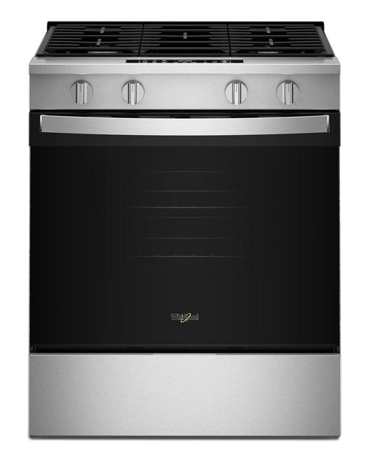 Whirlpool WSGS4530TS stainless steel gas range front