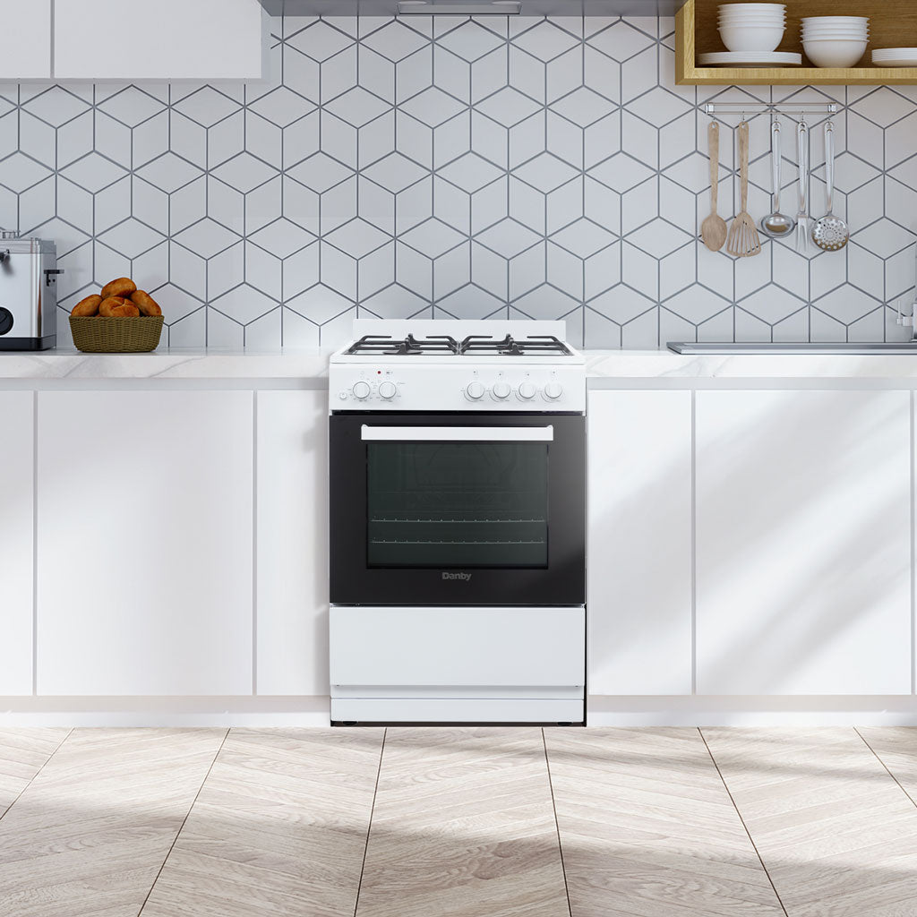 Danby DR24V1WGLP gas range in a kitchen setting