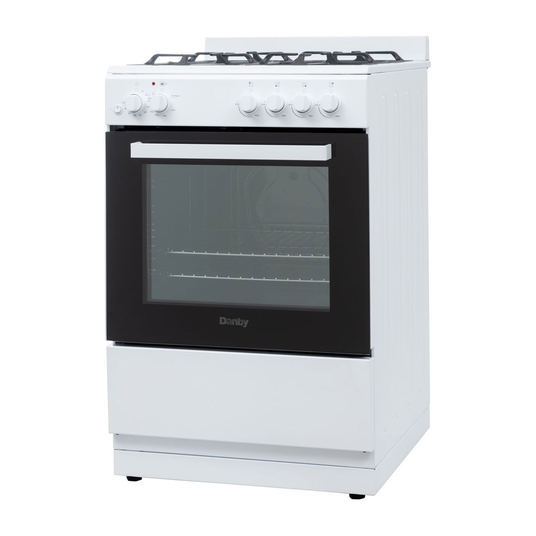 Danby DR24V1WGLP gas range, left side view