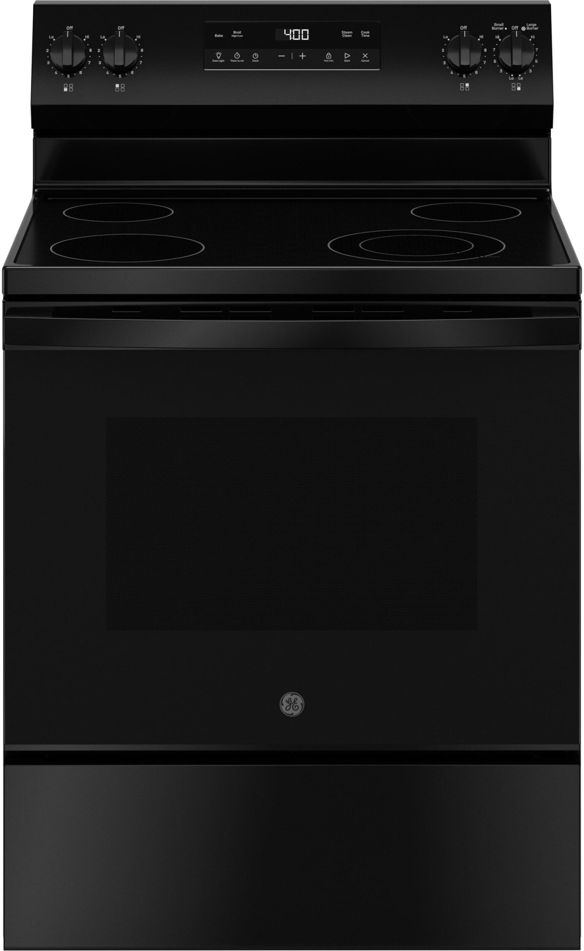 GE GRF400SVBB 30-inch Free-Standing Electric Range Black - Front View