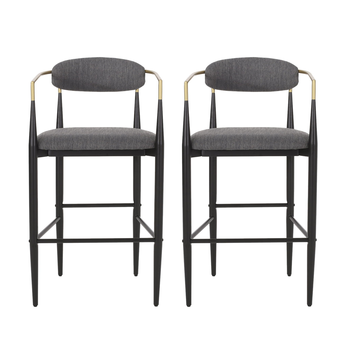 Upholstered Bar Stools With Backs For Kitchen Island (Set of 2)