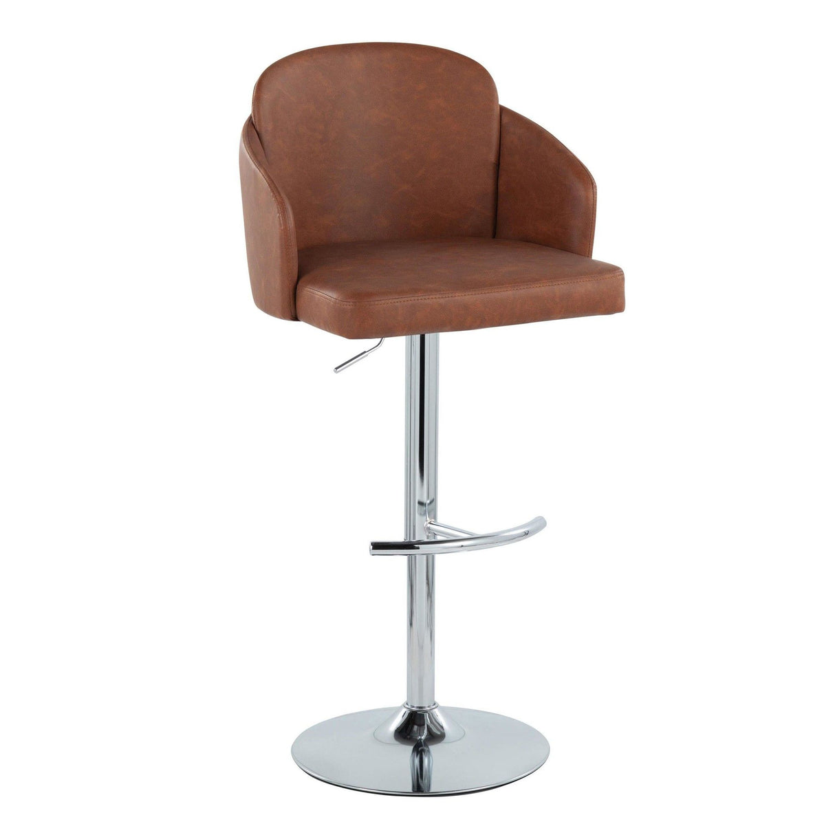 Dahlia - Contemporary Adjustable Barstool (Set of 2) - Chrome Metal Frame