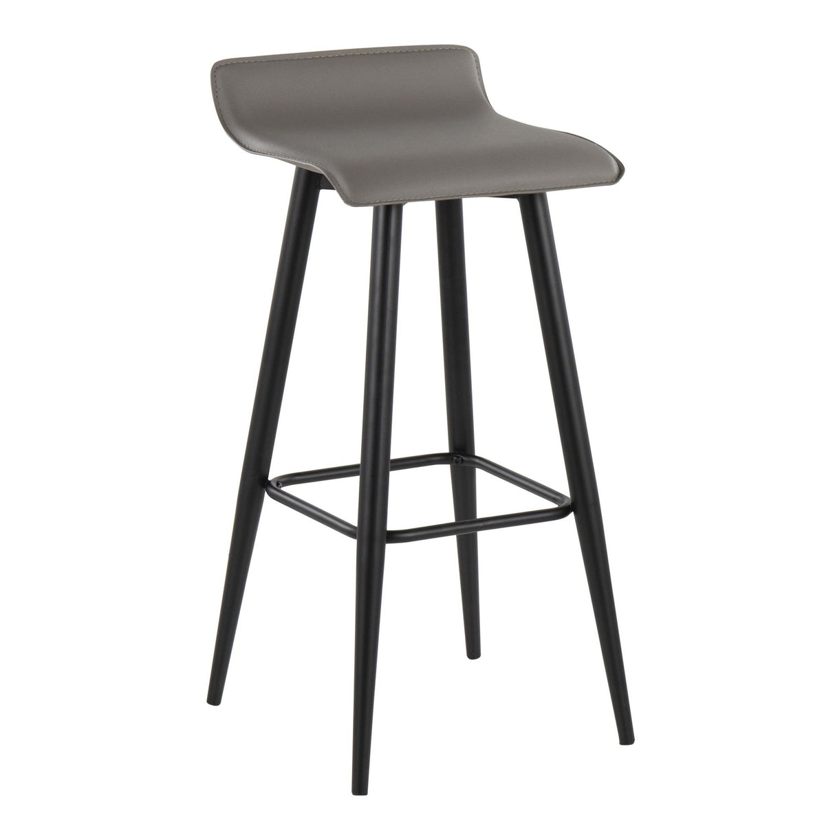 Ale - Contemporary Fixed-Height Barstool (Set of 2) - Black Steel Frame
