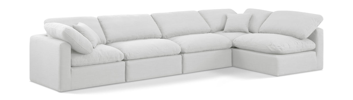Indulge - Linen 5 Piece Modular Sectional - White