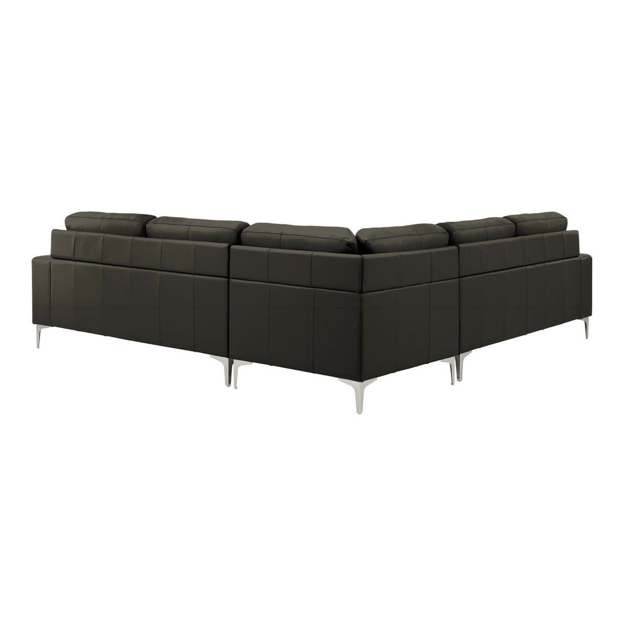 Pimentel - Leather Sectional Sofa With Tufted Back And Track Arms