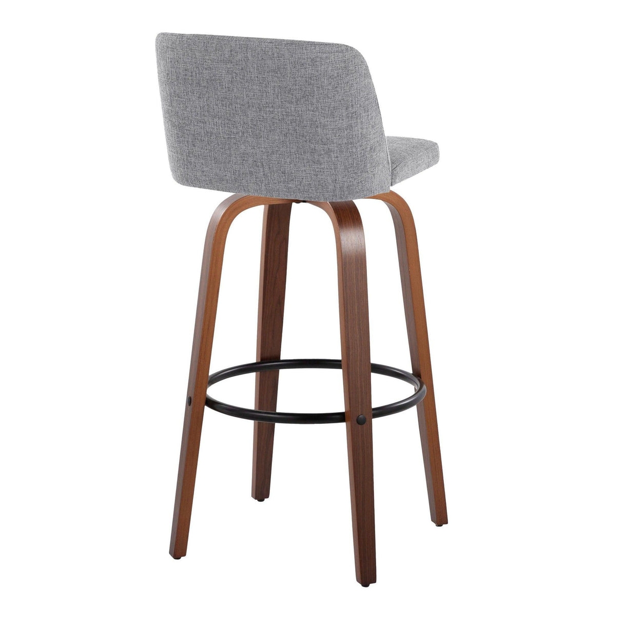 Toriano - 30" Faux Leather Fixed-Height Barstool (Set of 2) - Walnut & Chrome Base