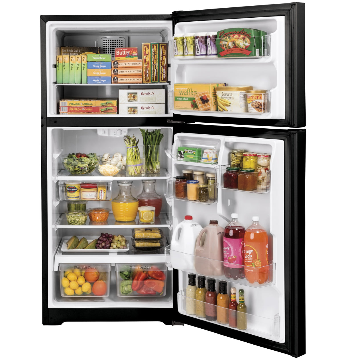 GE GTE19JTNRBB - 19.2 Cu. Ft. Top-Freezer Refrigerator - Black