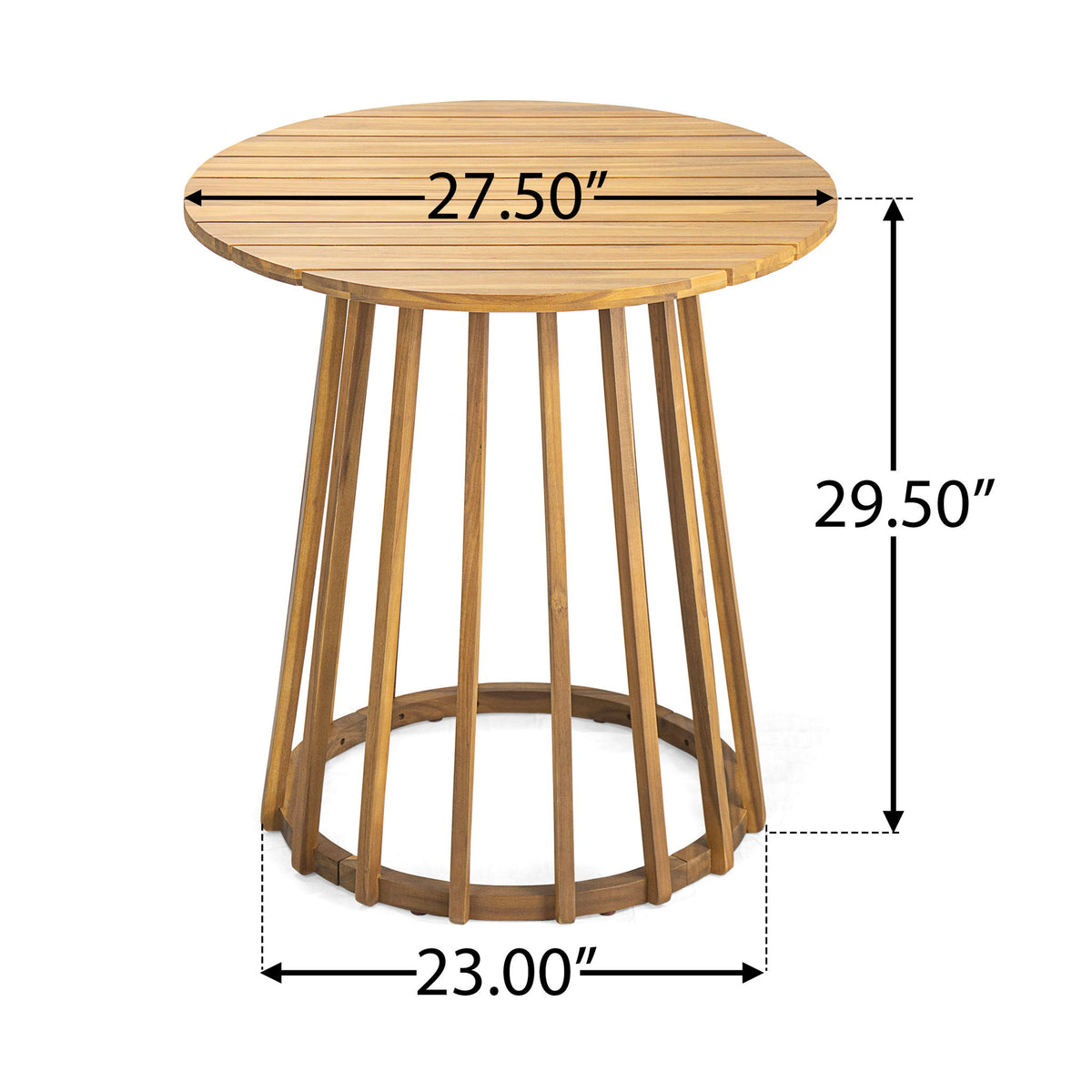 Outdoor Round Top Dining Table, Round Bistro Table - Teak