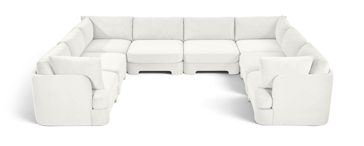 Hammond - Velvet Performance Fabric Upholstered 8 Piece U-Shaped Sectional