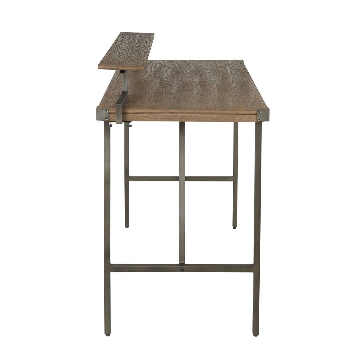 Gia - Industrial Counter Table - Wood-Pressed Grain Bamboo Top