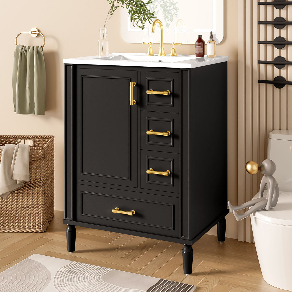 Traditional Bathroom Vanity Set With Soft Close Doors