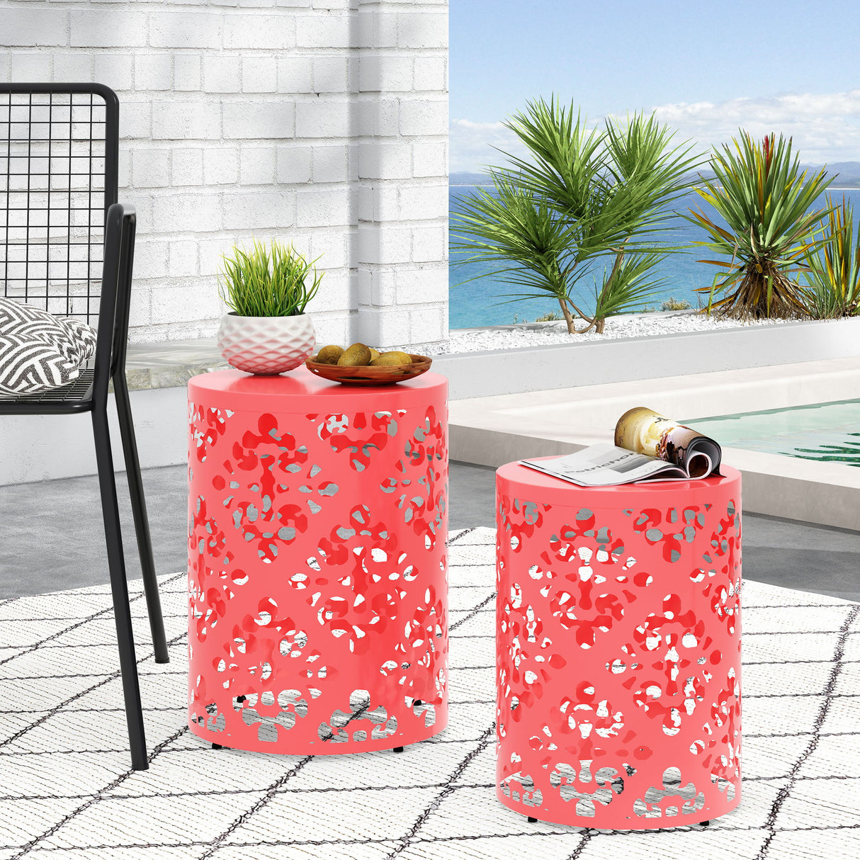 Outdoor Metal Modern Design End Table