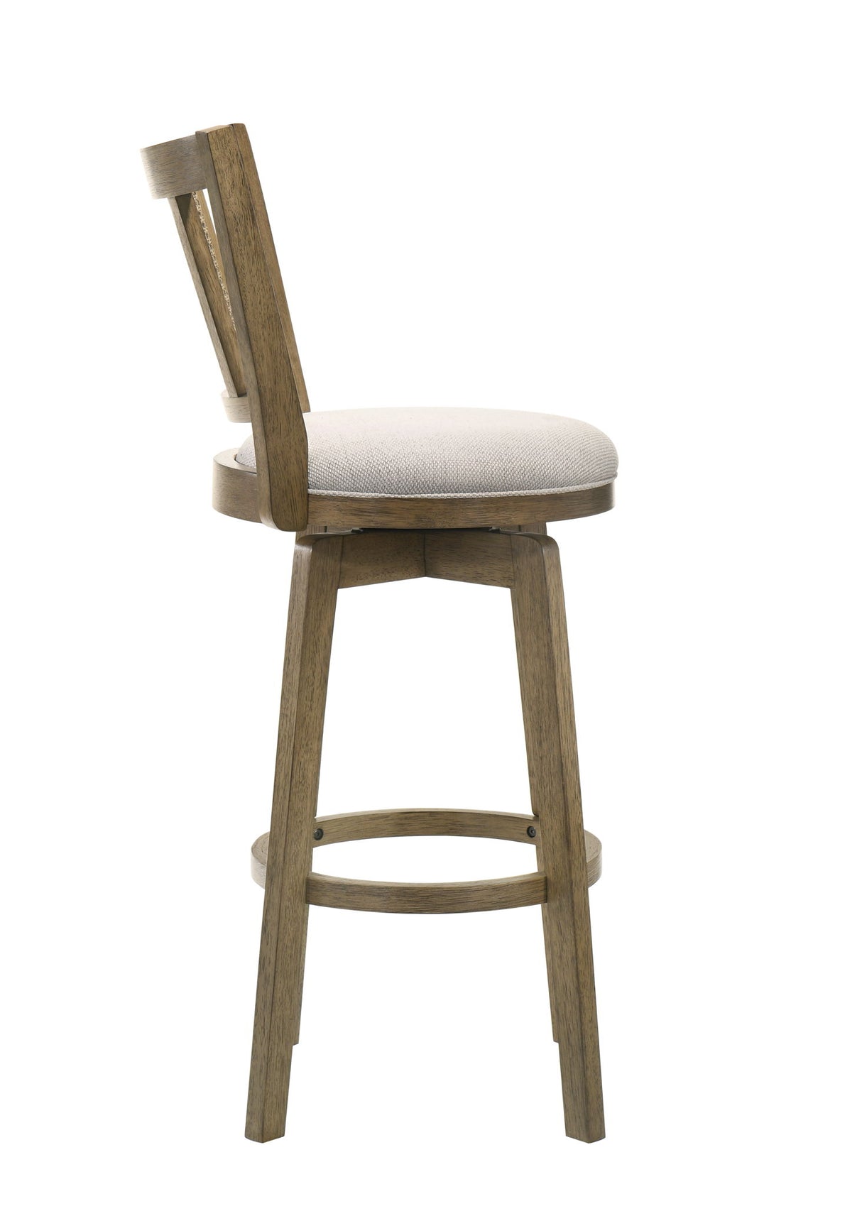 Isla - 30" Putty Brown Bar Height Rubberwood Swivel Barstool