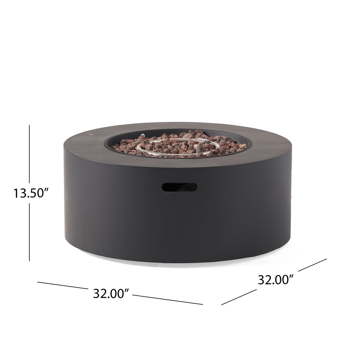 Round Iron Fire Pit With 40,000 Btu