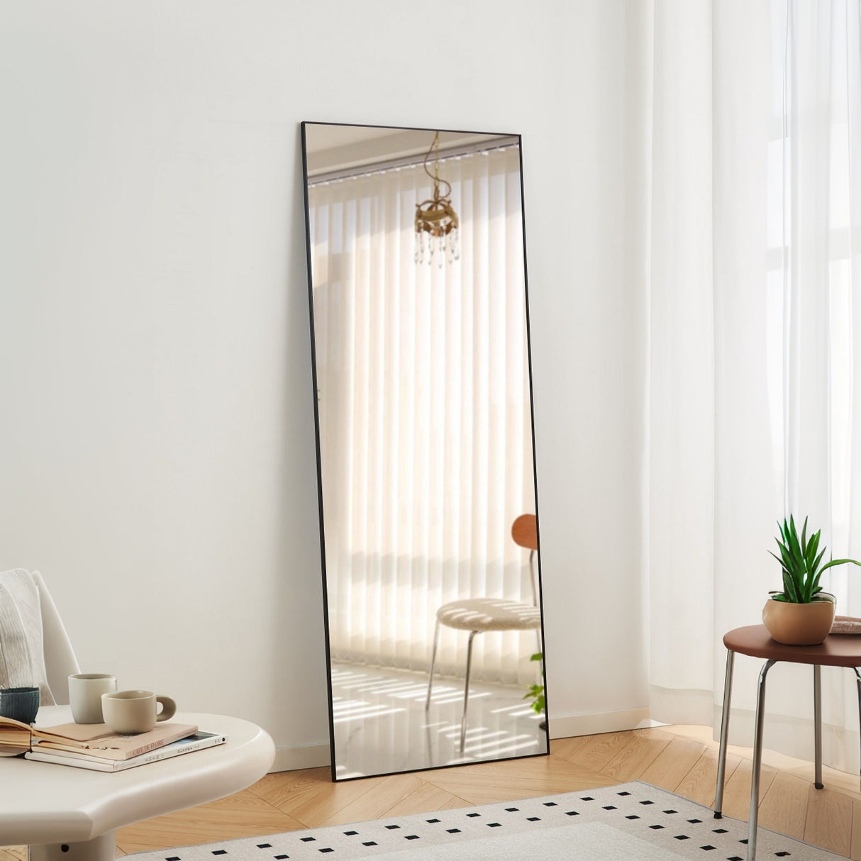 Modern Full Length Mirror With High Definition Shatter Proof Glass And Aluminum Alloy Frame
