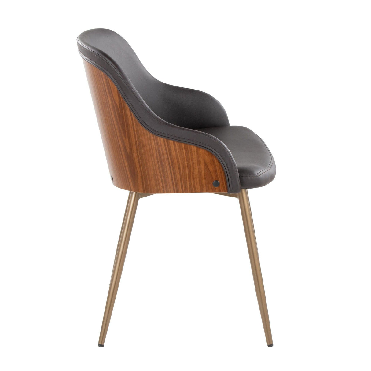 Bacci - Chair (Set of 2) - Antique Copper Metal, Walnut Wood