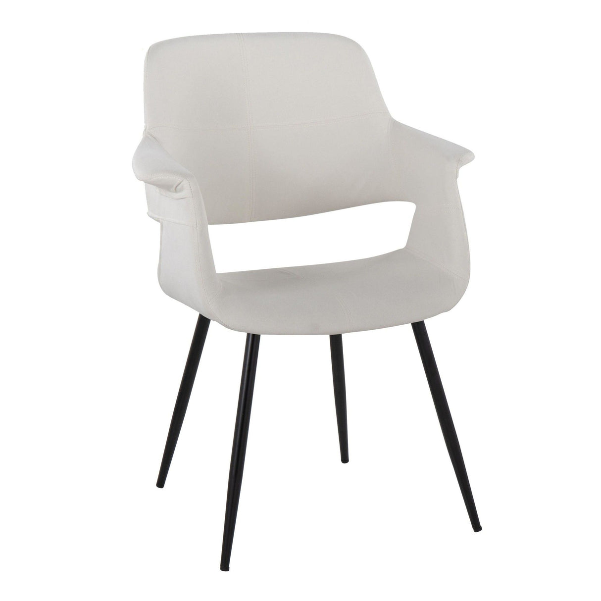 Vintage Flair - Glam/Art Deco Chair (Set of 2) - Black Metal And Cream Velvet