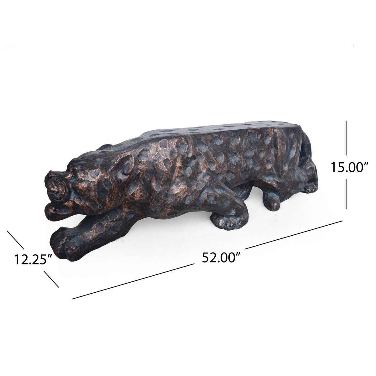 Leopard Lightweight Concrete Bench - Copper