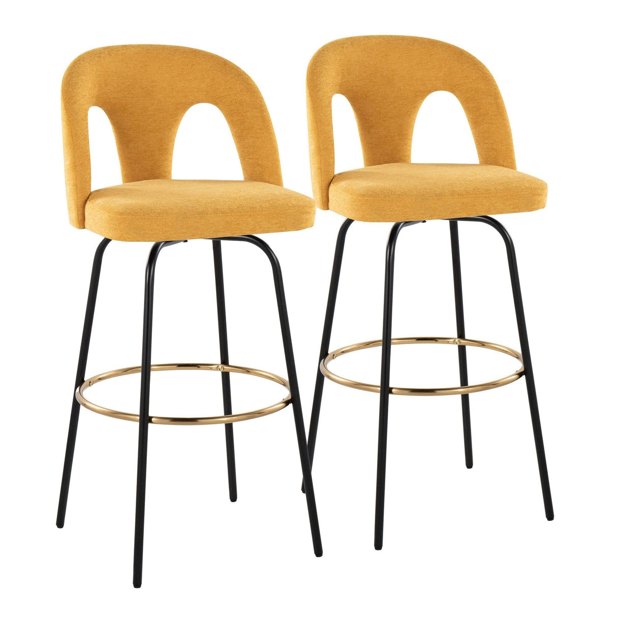 Ava - Upholstered Fixed-Height Barstool (Set of 2) - Black Base