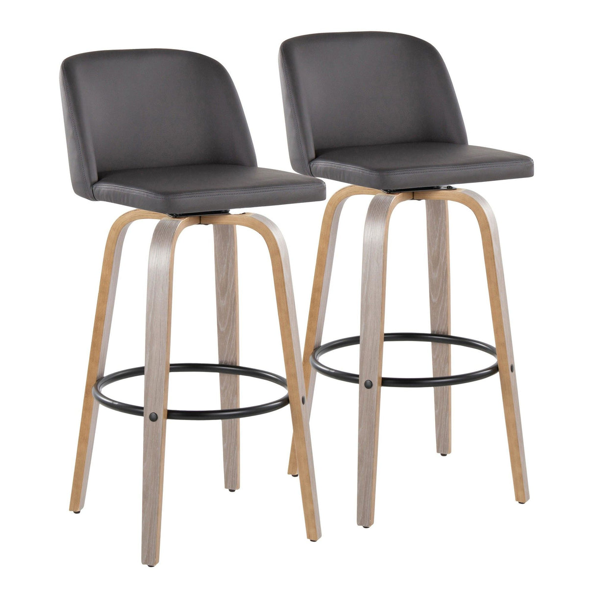 Toriano - 30" Fixed-Height Fabric Barstool (Set of 2)