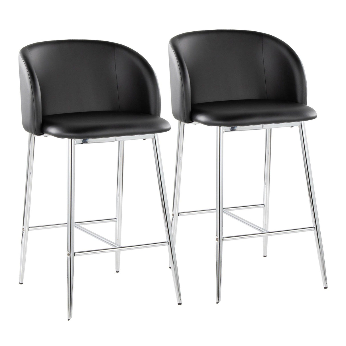 Fran - Fixed-Height Counter Stool (Set of 2) - Silver Metal Base