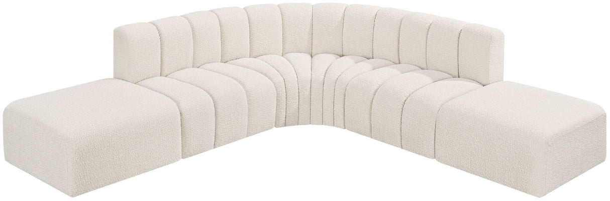 Arc - Boucle Fabric 6 Piece Corner Modular Sofa
