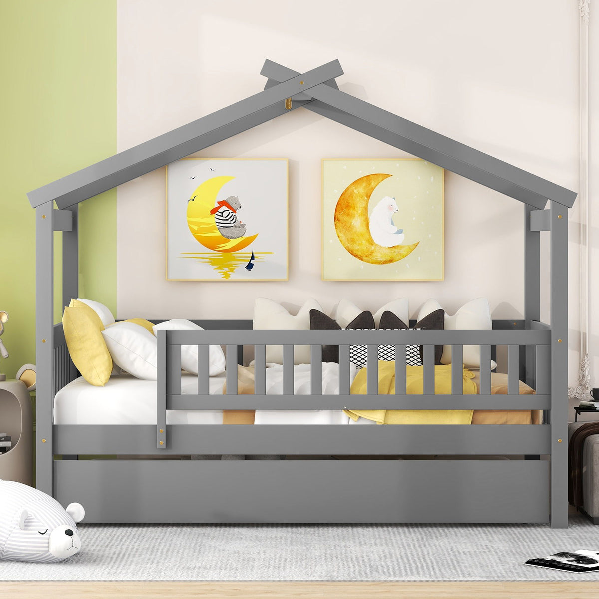 Creativity House Bed With Twin Size Trundle