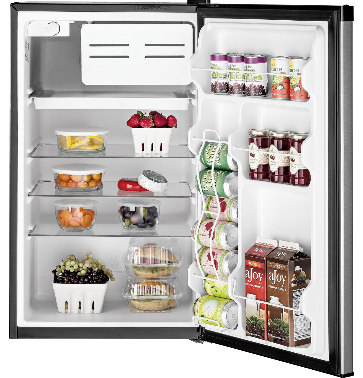 GE GME04GLKLB - 20 in. 4.4 cu. ft. Mini Fridge with Freezer Compartment - Clean Steel