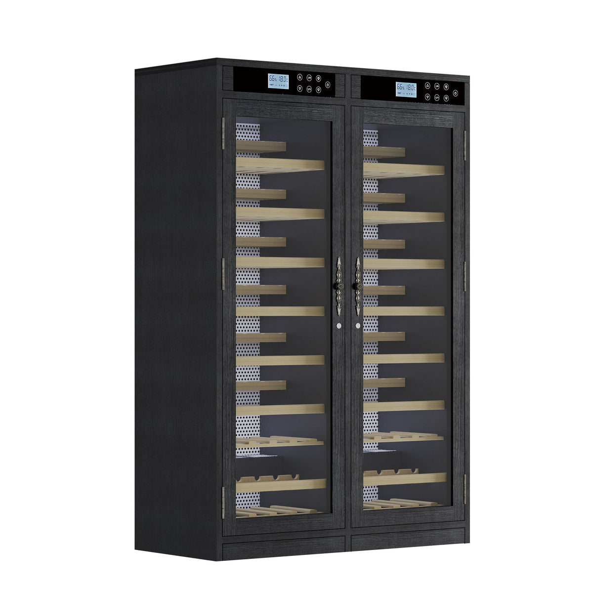Wine Cooler With Dual Zone Temperature Control, Vacuum Insulated Door - Black