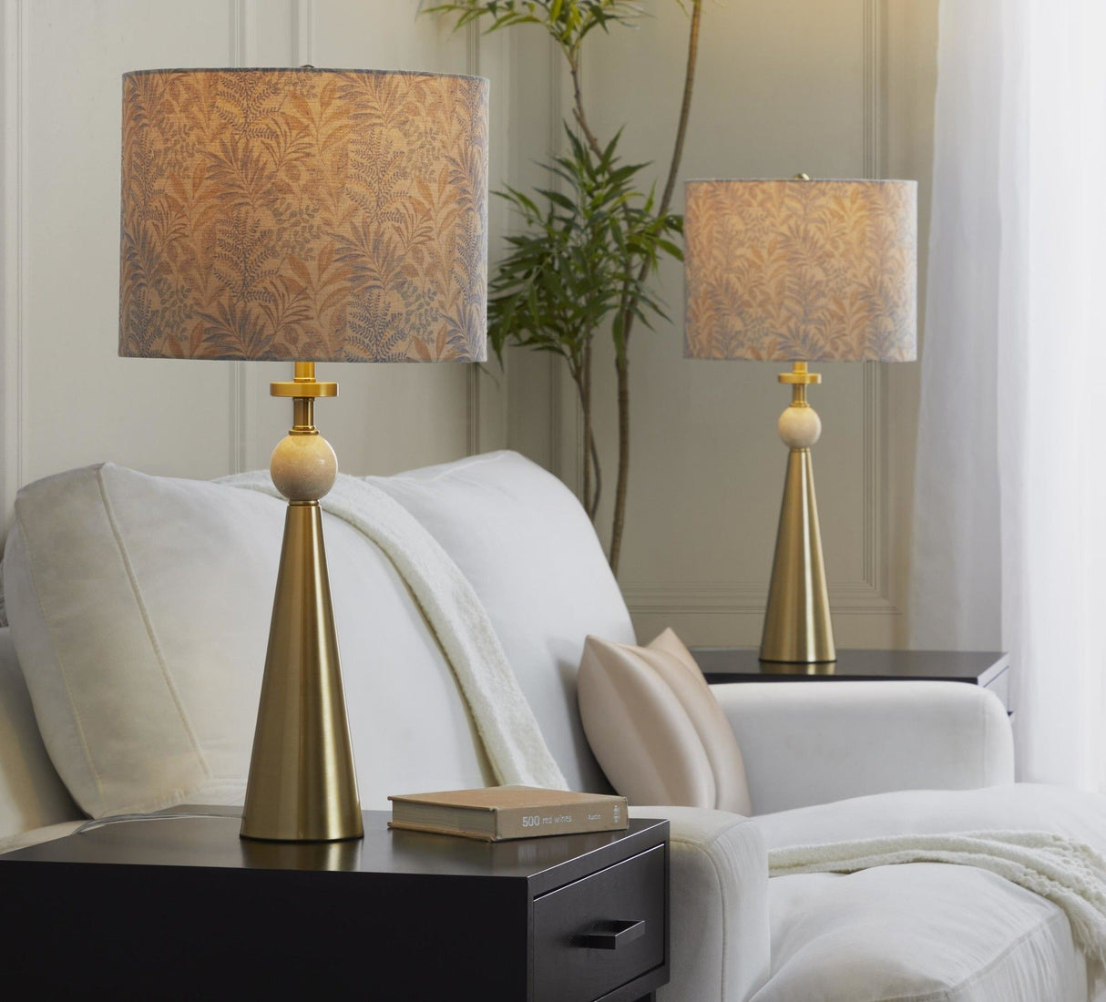 Cone - Travertine Table Lamp (Set of 2)