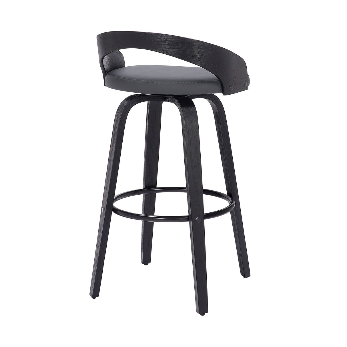 Sonia - 26" Counter Height Swivel Bar Stool - Black Wood