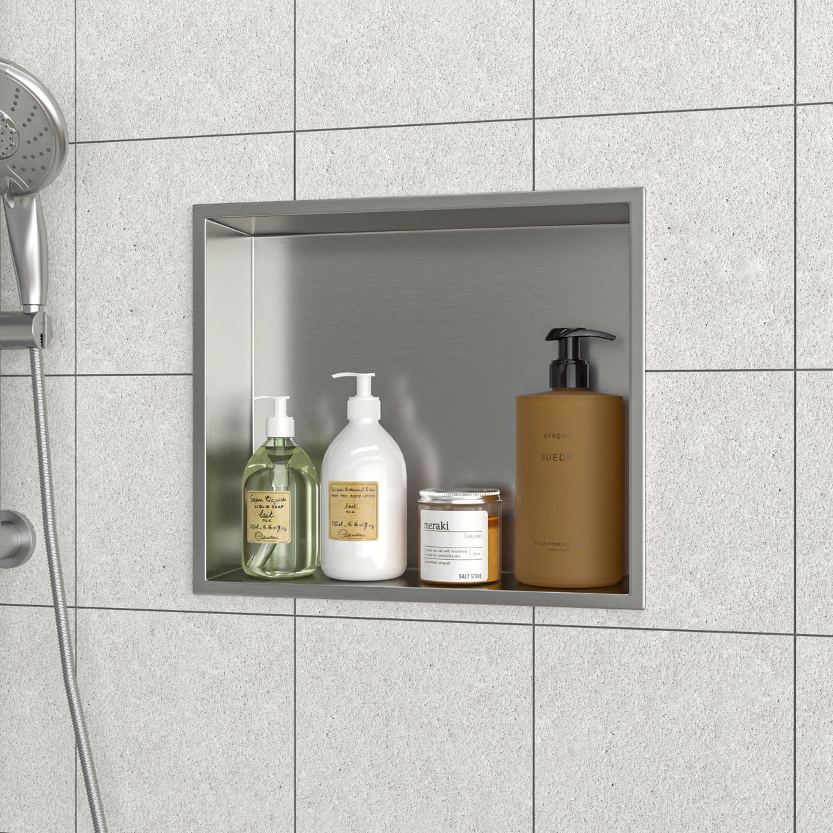 Stainless Steel Shower Niche With Seamless Design For Bathroom Storage