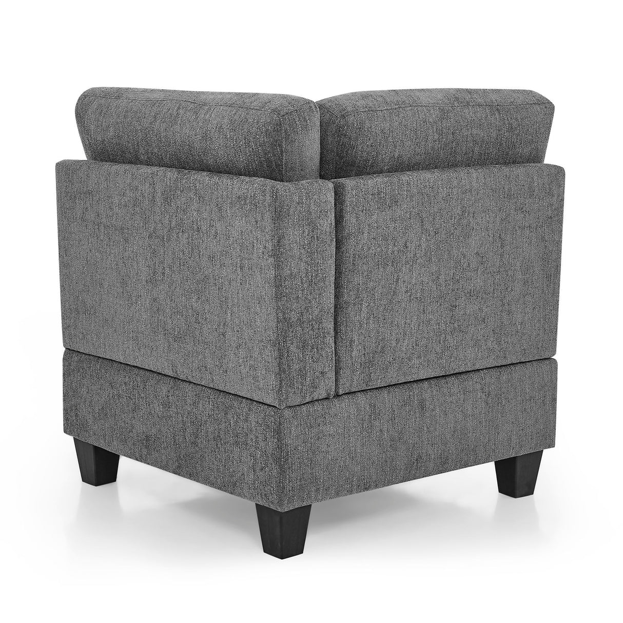 Modular Corner Sofa With Chenille Upholstery - Gray