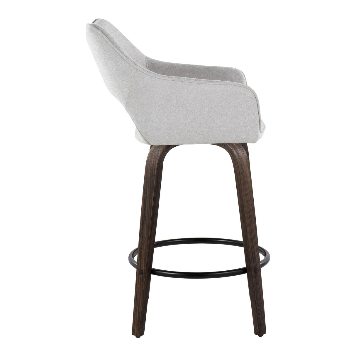 Mustang - 26" Fixed-Height Counter Stool With Swivel - Walnut Glazed Wood (Set of 2)