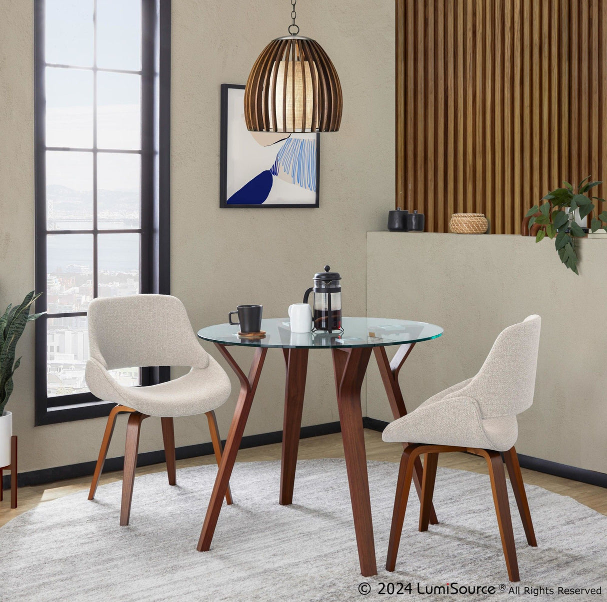 Folia - 3 Piece Round Fabrico Dining Set