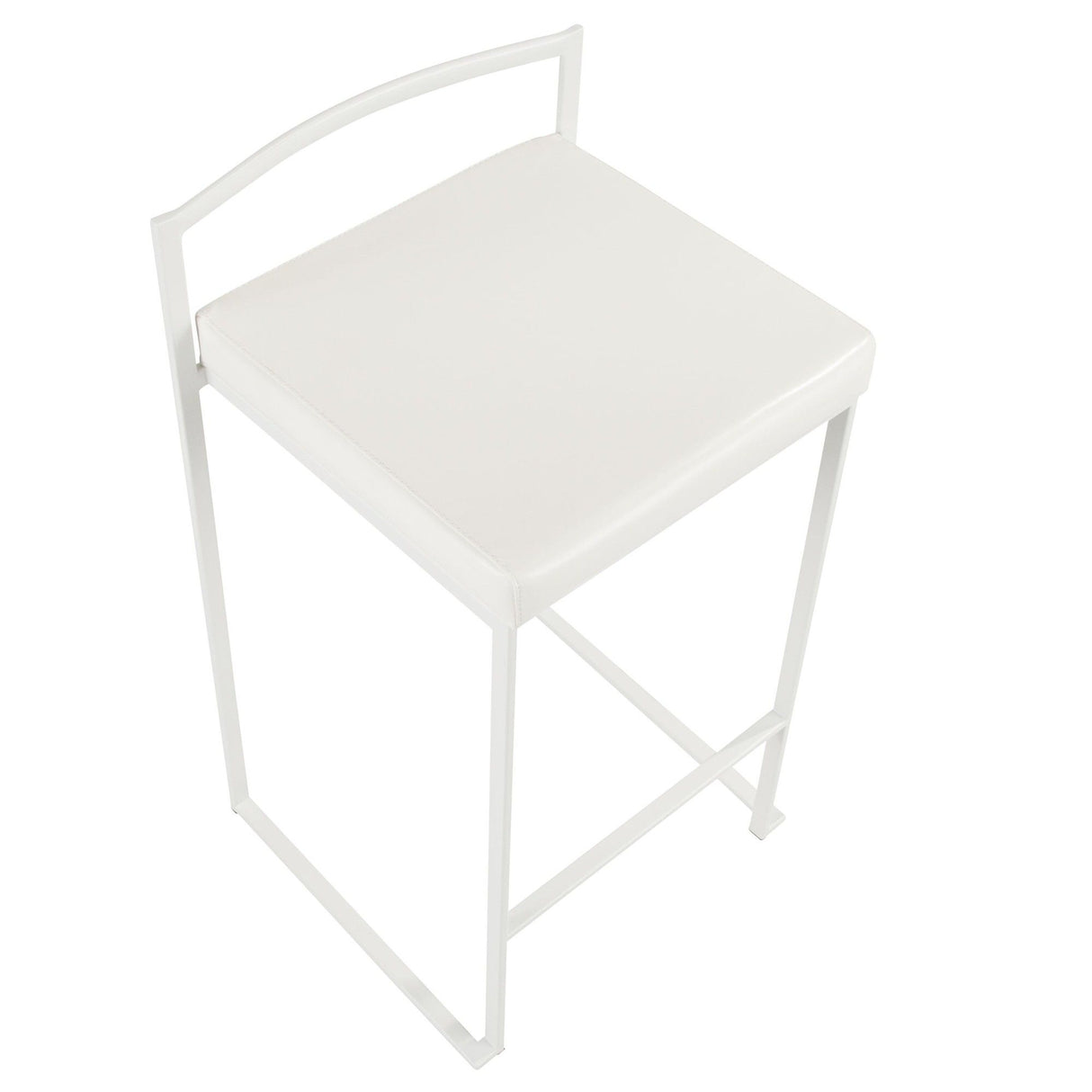 Fuji - Contemporary Stackable Counter Stool (Set of 2) - White Frame