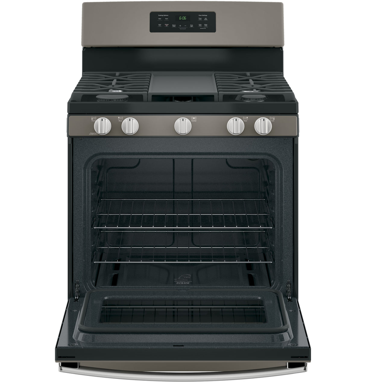 GE JGBS66EEKES - 30 in. 5 cu. ft. Gas Range with 5 Sealed Burners & Griddle - Slate