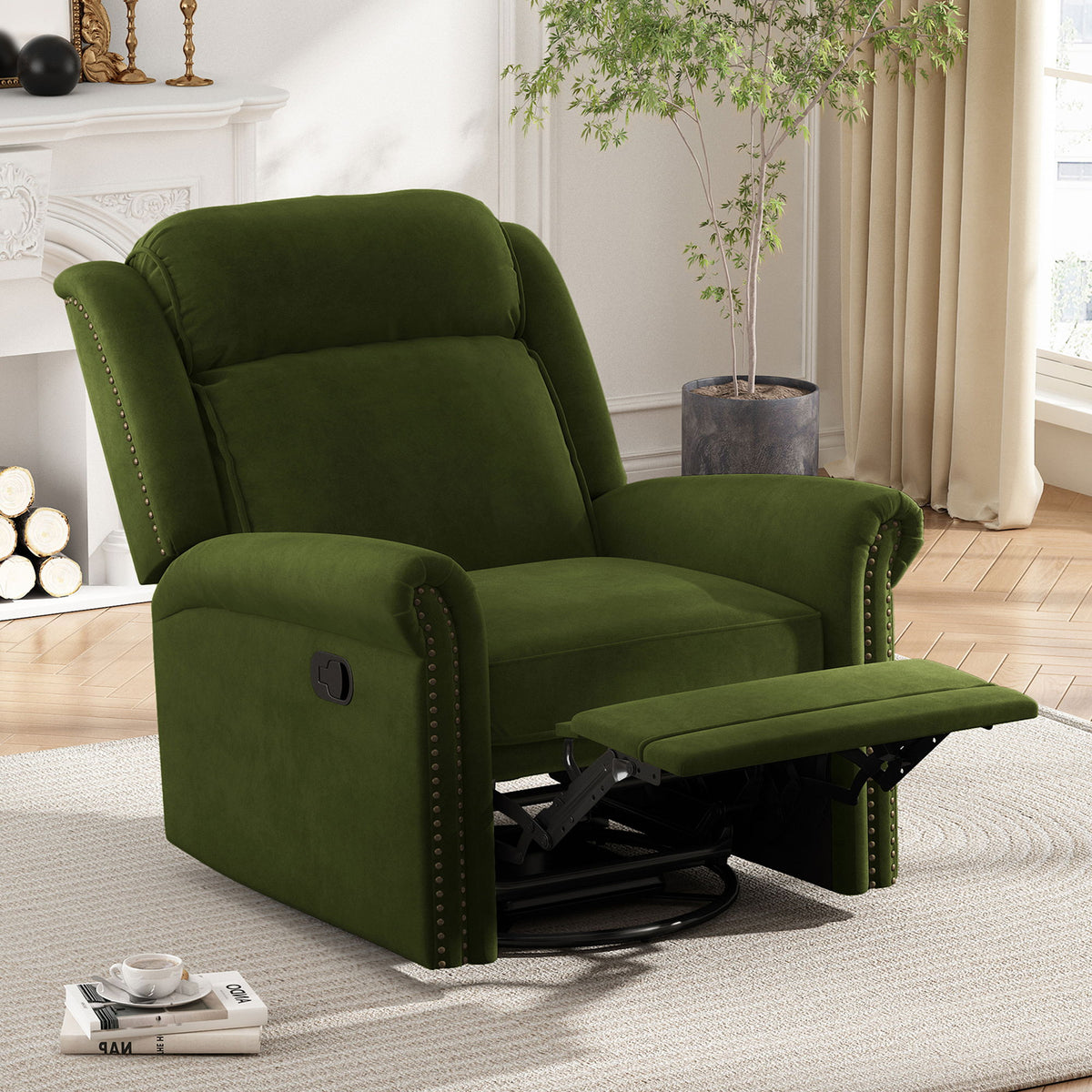 360 Degrees Swivel Recliner Manual Rocking Recliner Home With Adjustable Backrest