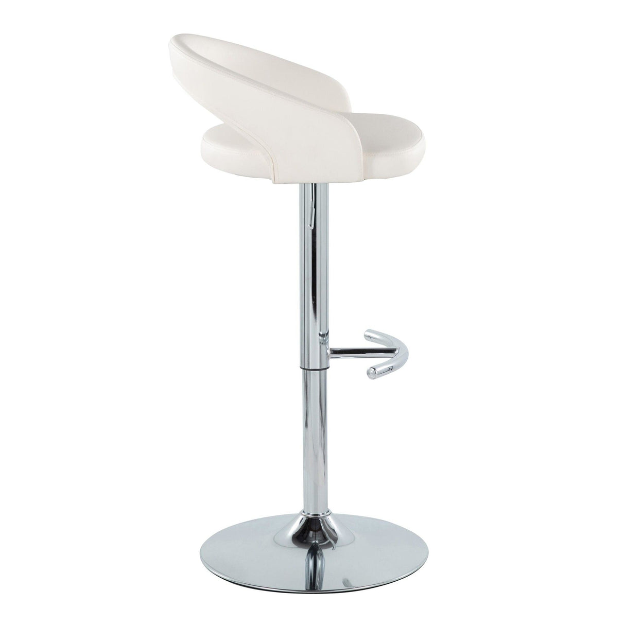 Grotto - Upholstered Adjustable Barstool - Chrome Metal Base