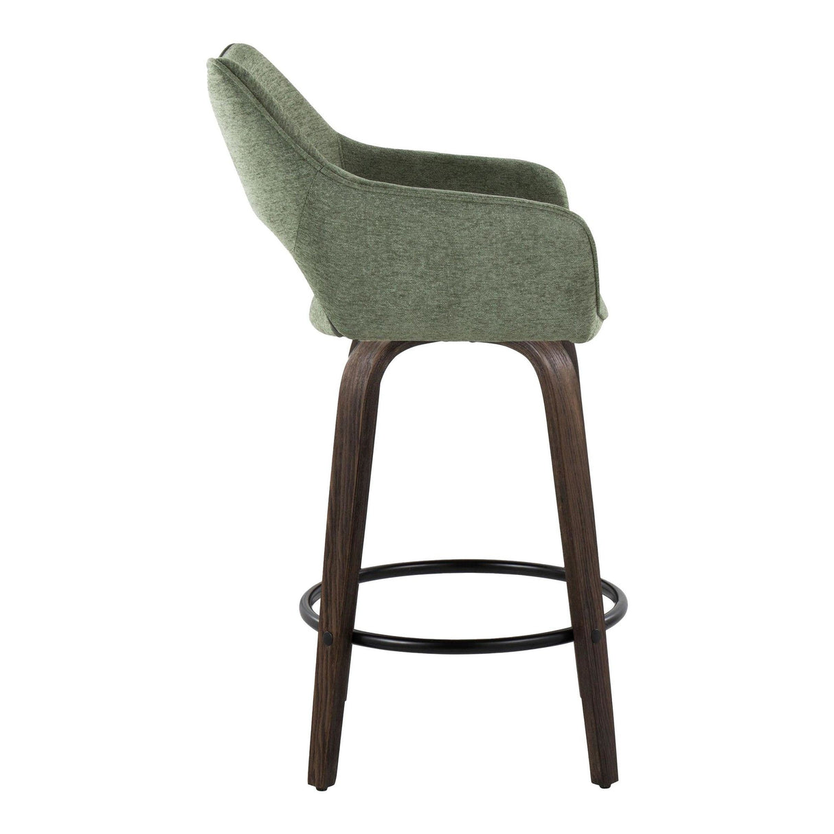 Mustang - 26" Fixed-Height Counter Stool With Swivel - Walnut Glazed Wood (Set of 2)