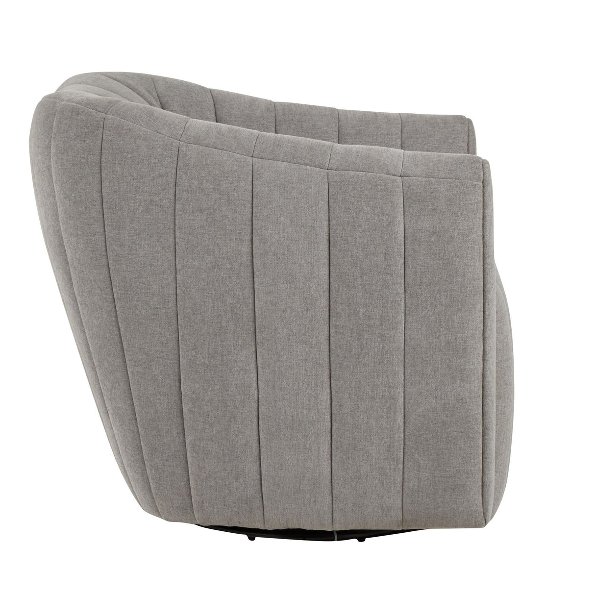 Finley - Upholstered Contemporary Swivel Accent Chair - Black Metal And Taupe Fabric
