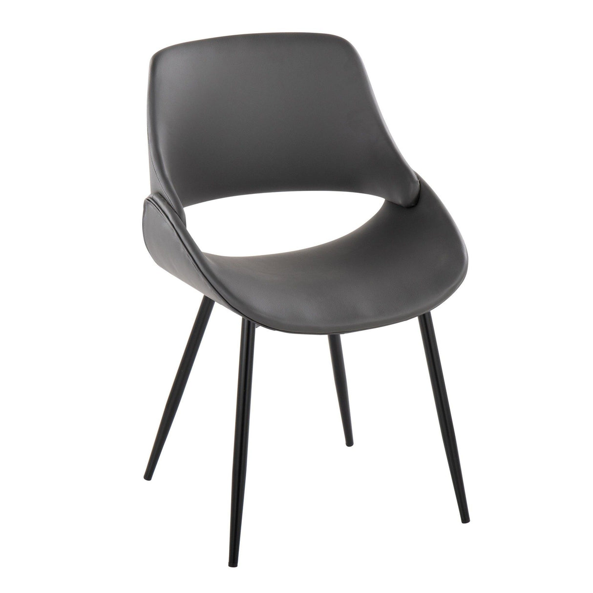 Fabrizzi - Mid-Century Modern Accent / Dining Chair (Set of 2) - Black Metal